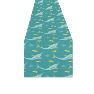 Swordfish Pattern Print Design 04 Table Runner