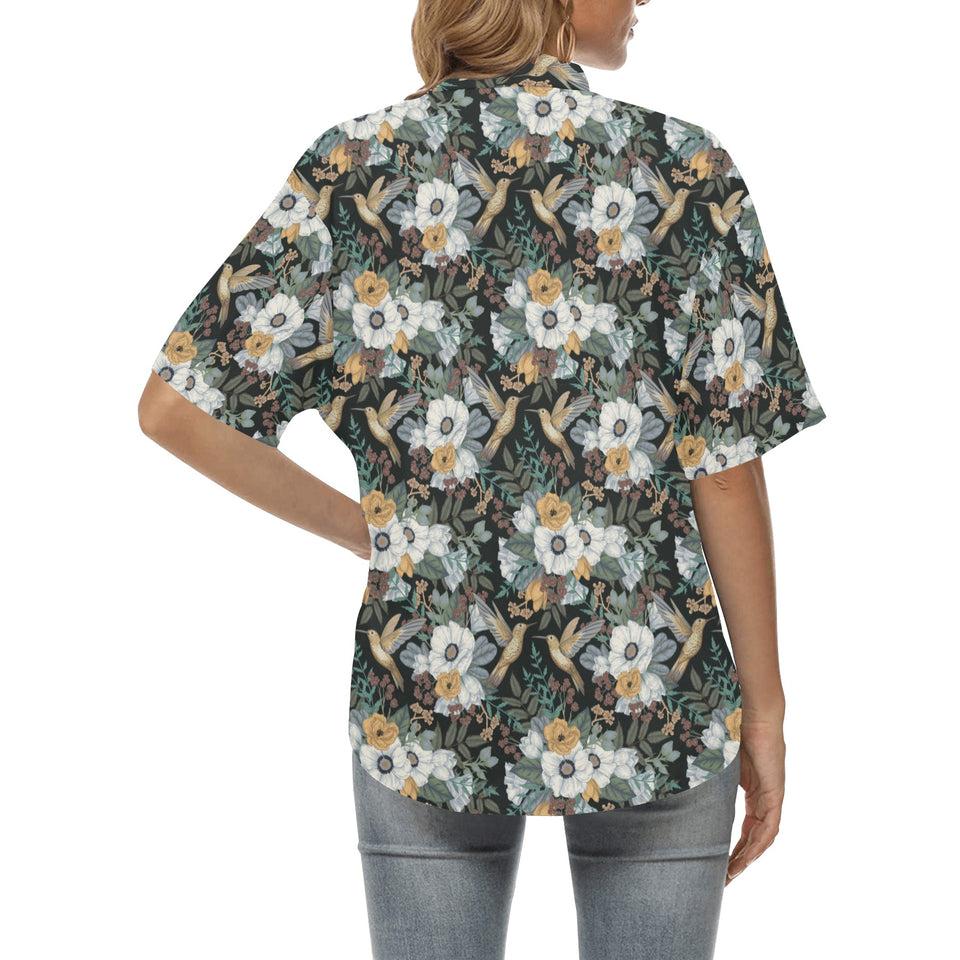 Hummingbird Pattern Print Design 05 Women's All Over Print Hawaiian Shirt