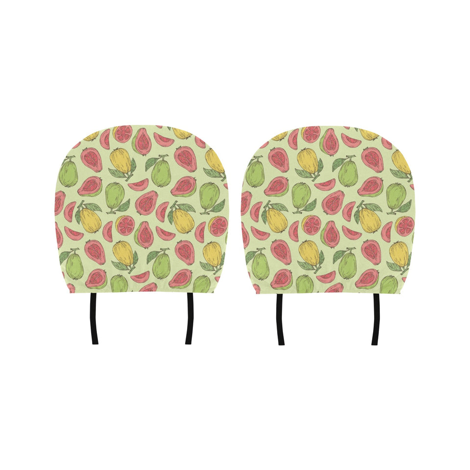 Guava Pattern Background Car Headrest Cover