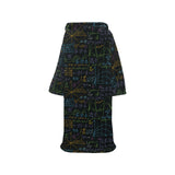 Math Pattern Print Design 04 Blanket Robe with Sleeves