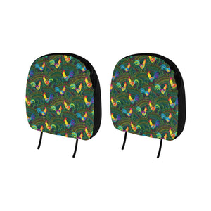 Rooster Chicken Pattern Theme Car Headrest Cover