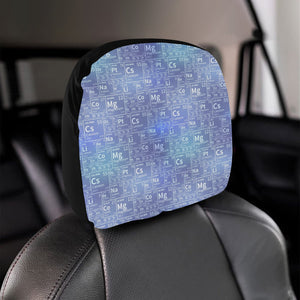 Chemistry Periodic Table Pattern Print Design 02 Car Headrest Cover