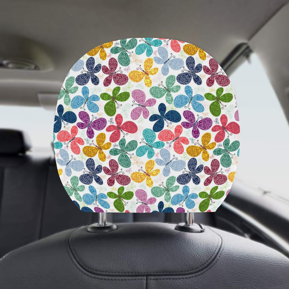 Colorful Butterfly Pattern Car Headrest Cover