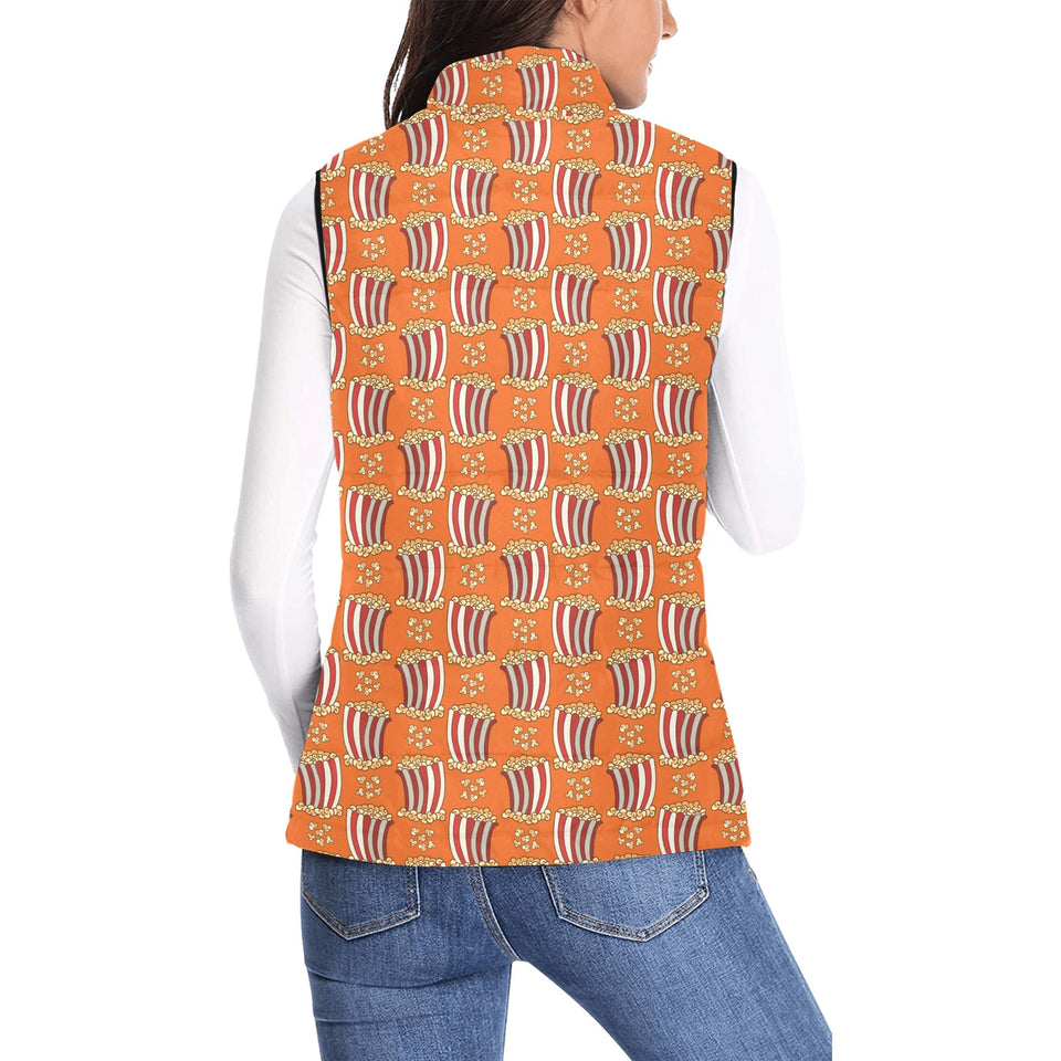 Popcorn Pattern Print Design 05 Women's Padded Vest