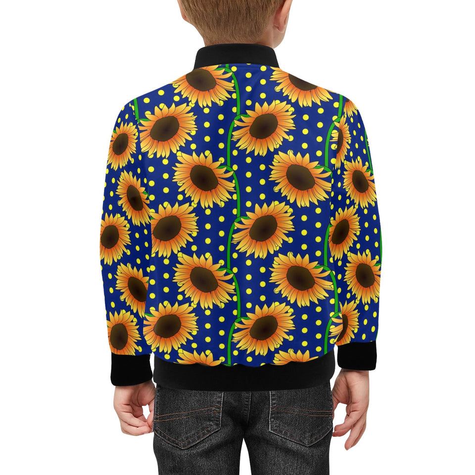 Sunflower Pokka Dot Pattern Kids' Boys' Girls' Bomber Jacket