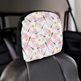 Pink Dragonfly Pattern Car Headrest Cover