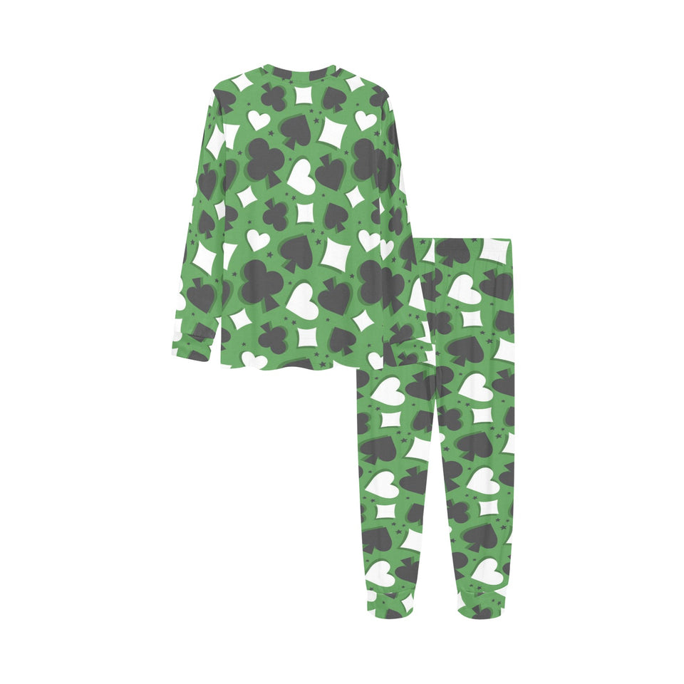 Casino Cards Suits Pattern Print Design 02 Kids' Boys' Girls' All Over Print Pajama Set