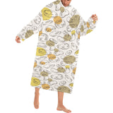 Potato Chips Pattern Print Design 02 Blanket Robe with Sleeves