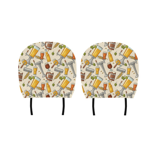 Beer Pattern Car Headrest Cover