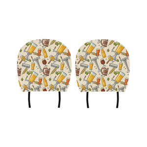 Beer Pattern Car Headrest Cover