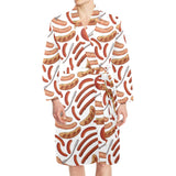 Sausage Pattern Print Design 05 Men's Long Sleeve Belted Night Robe