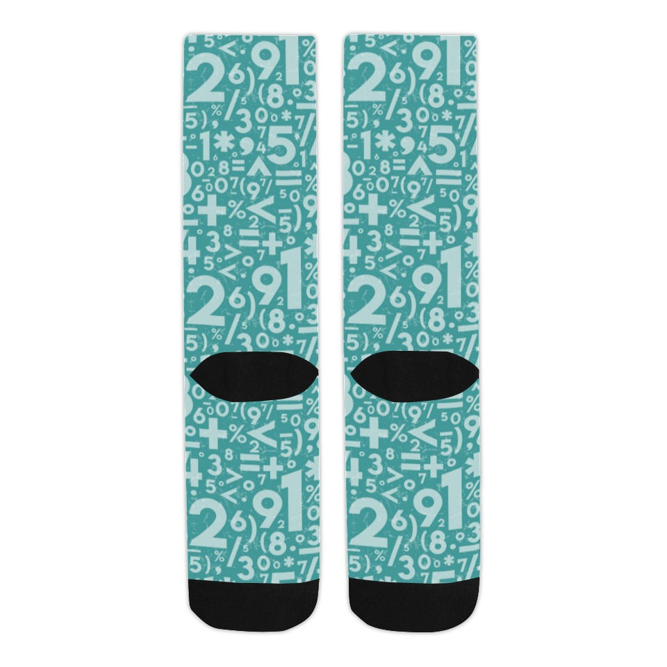 Math Pattern Print Design 05 Crew Socks
