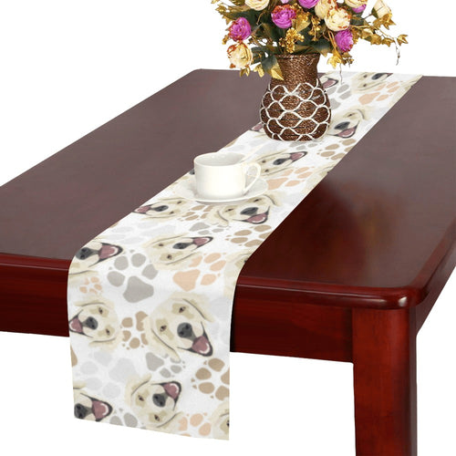 Golden Retriever Pattern Print Design 02 Table Runner