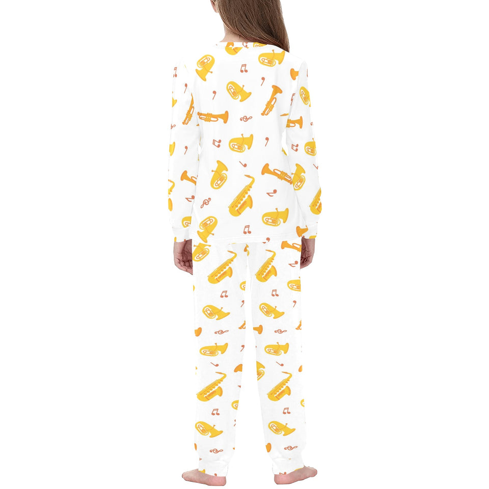 Saxophone Pattern Theme Kids' Boys' Girls' All Over Print Pajama Set