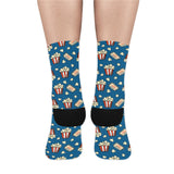 Popcorn Pattern Print Design 03 Crew Socks