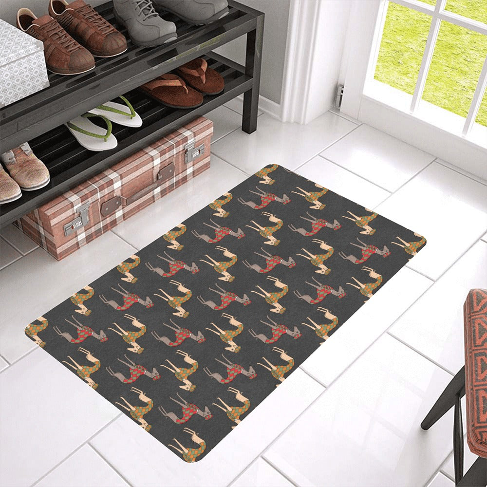 Greyhound Pattern Print Design 01 Doormat