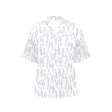 Eiffel Tower Lavender Pattern Print Design 01 Women's All Over Print Hawaiian Shirt