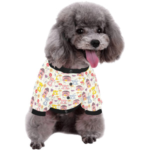 Teddy Bear Pattern Print Design 04 All Over Print Pet Dog Round Neck Fuzzy Shirt