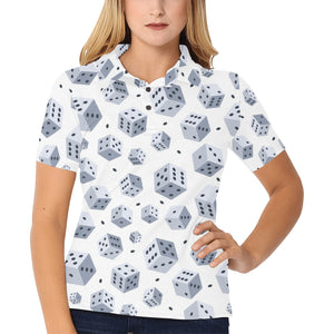 Dice Pattern Print Design 03 Women's All Over Print Polo Shirt