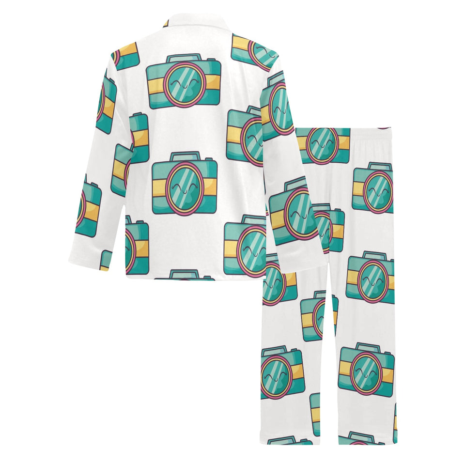 Camera Pattern Print Design 02 Men's Long Pajama Set