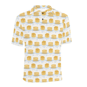 Pancake Pattern Print Design 01 Men's All Over Print Polo Shirt