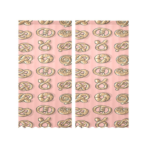 Pretzels Pattern Print Design 04 Gauze Curtain