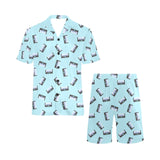 Piano Pattern Print Design 05 Men's V-Neck Short Pajama Set