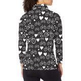 Bicycle Pattern Print Design 05 Women's Long Sleeve Polo Shirt