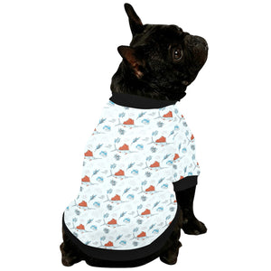 Swordfish Pattern Print Design 03 All Over Print Pet Dog Round Neck Fuzzy Shirt