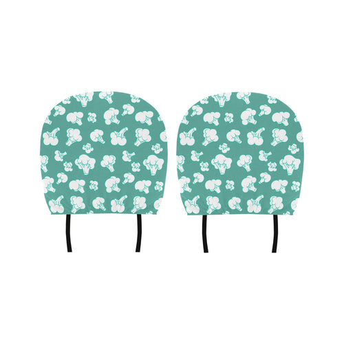 Broccoli Pattern Green background Car Headrest Cover