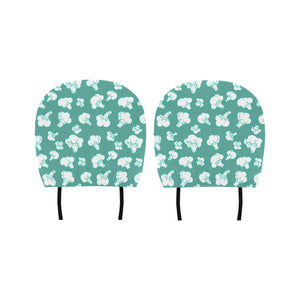 Broccoli Pattern Green background Car Headrest Cover