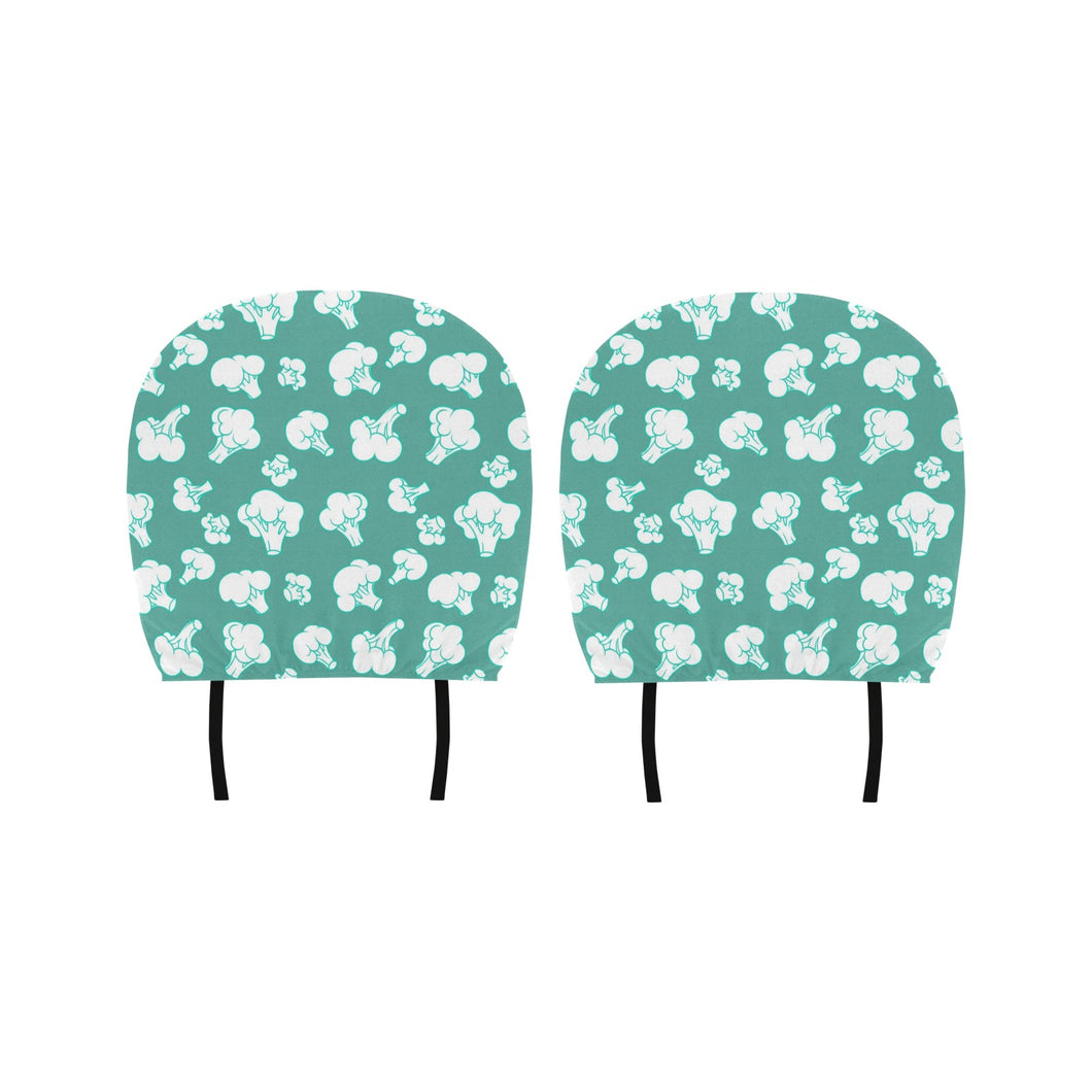 Broccoli Pattern Green background Car Headrest Cover