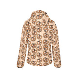 Pretzels Pattern Print Design 02 Women's Padded Hooded Jacket