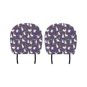 Rabbit Leaves Pattern Car Headrest Cover