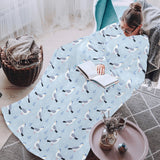 Pigeon Pattern Print Design 03 Blanket Robe with Sleeves