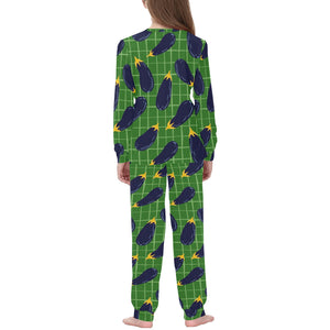 Eggplant Pattern Print Design 04 Kids' Boys' Girls' All Over Print Pajama Set