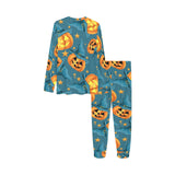 Halloween Pumpkin Witch Hat Pattern Kids' Boys' Girls' All Over Print Pajama Set