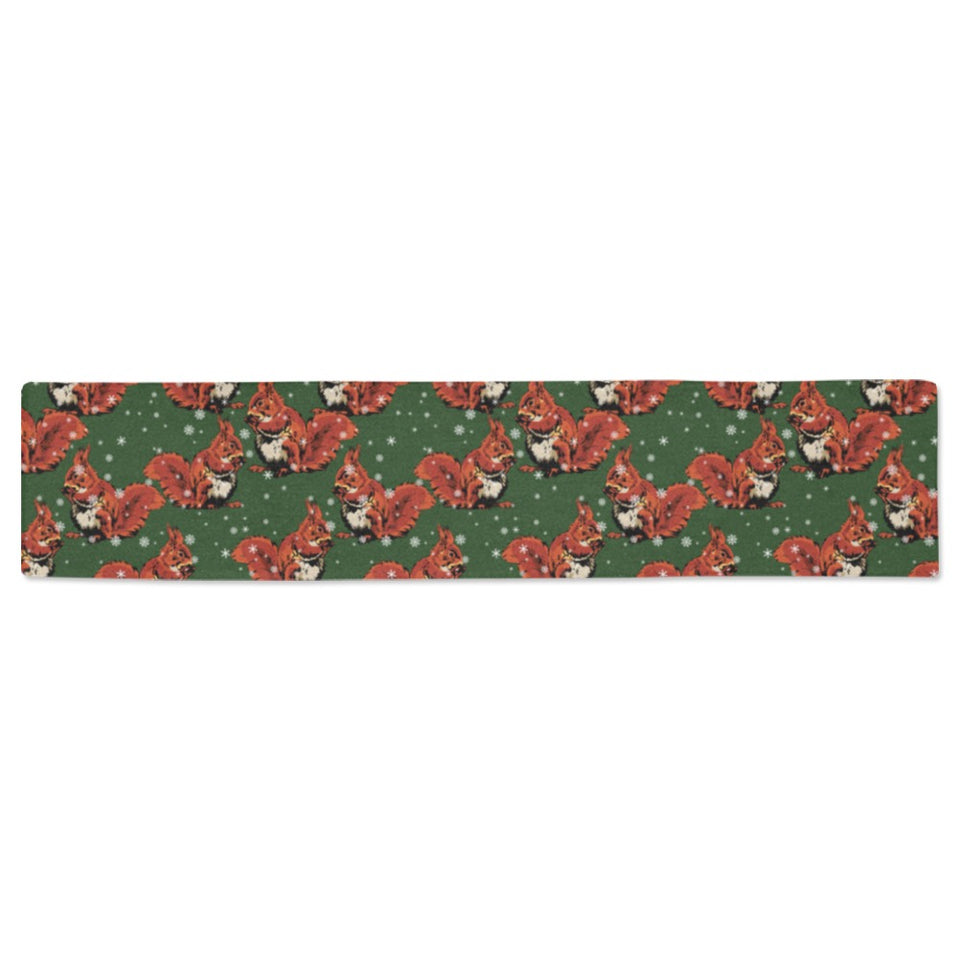 Squirrel Pattern Print Design 03 Table Runner