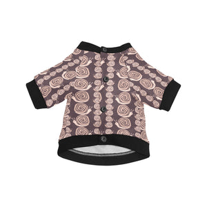 Snail Pattern Print Design 03 All Over Print Pet Dog Round Neck Fuzzy Shirt