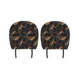 Monkey Pattern Black Background Car Headrest Cover