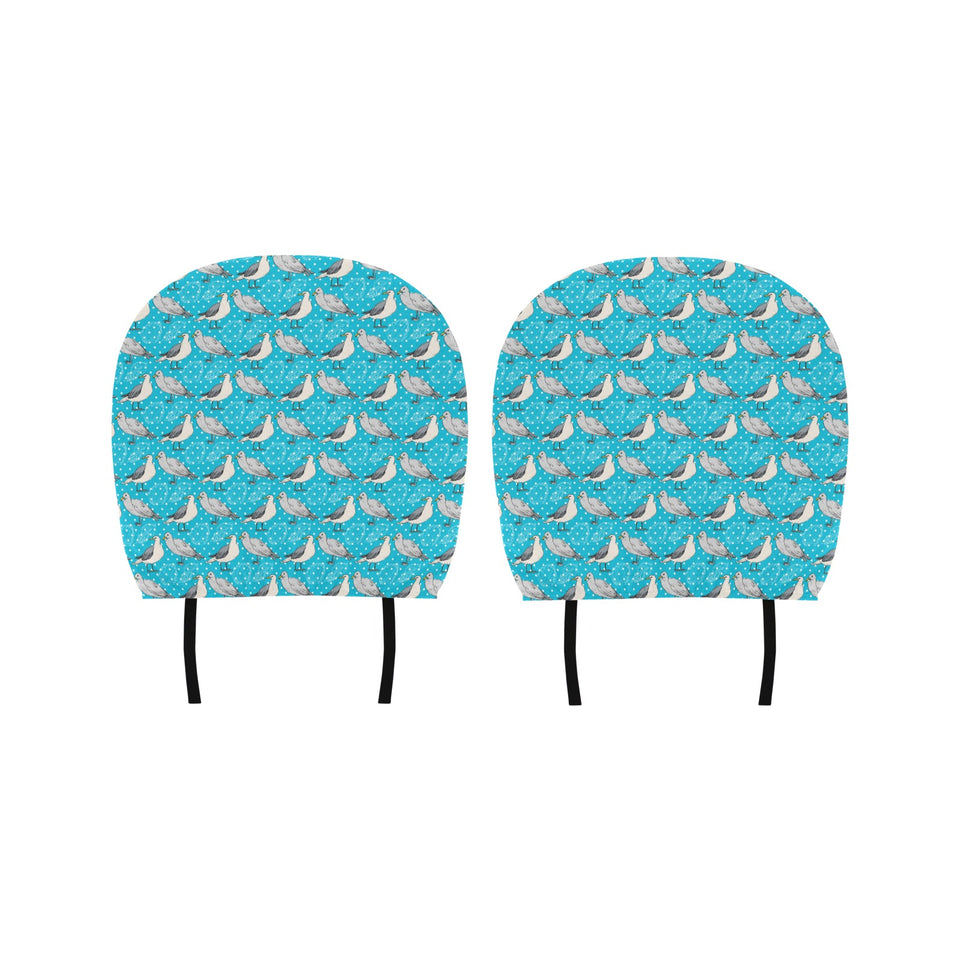 Seagull Pattern Print Design 02 Car Headrest Cover