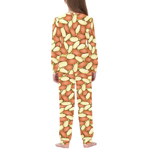 Peanut Pattern Background Kids' Boys' Girls' All Over Print Pajama Set