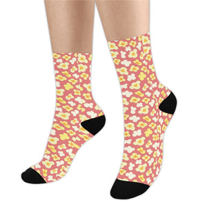 Popcorn Pattern Print Design 01 Crew Socks