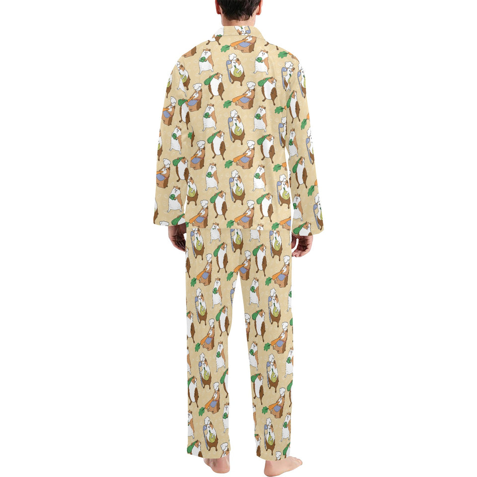 Guinea Pig Pattern Print Design 02 Men's Long Pajama Set