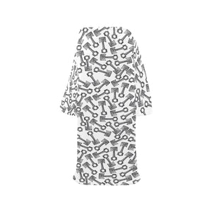 Engine Piston Pattern Print Design 01 Blanket Robe with Sleeves