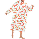 Sausage Pattern Print Design 03 Blanket Robe with Sleeves