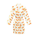 Goldfish Pattern Print Design 03 Women's Long Sleeve Belted Night Robe