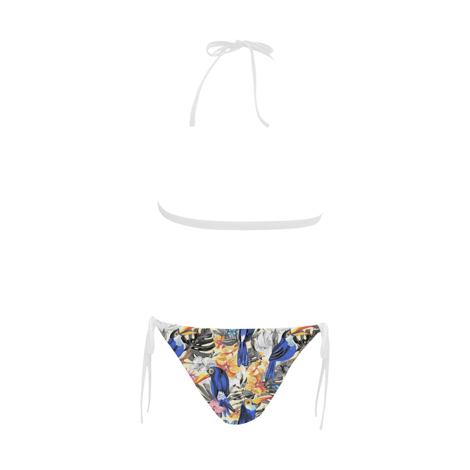 Toucan Leaves Flower Pattern Sexy Bikinis Two-Pieces Swimsuits