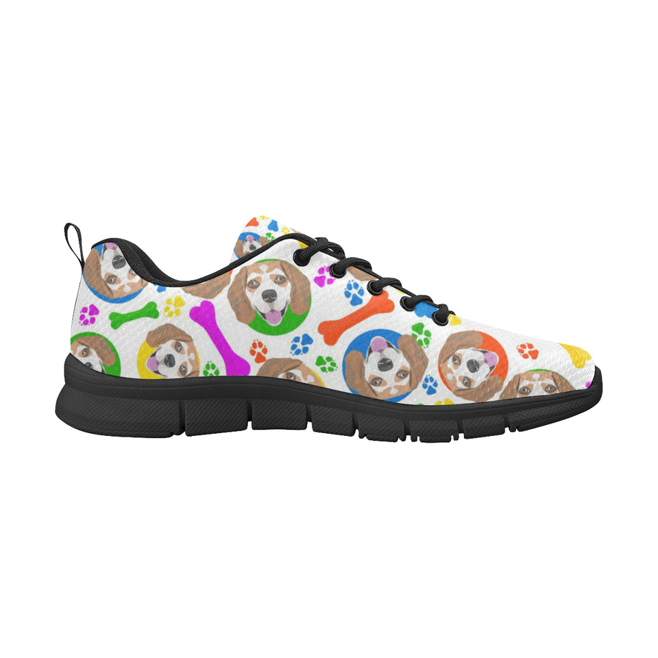 Colorful Beagle Bone Pattern Men's Sneakers Black