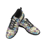 Hot Air Balloon Water Color Pattern Men's Sneakers Black